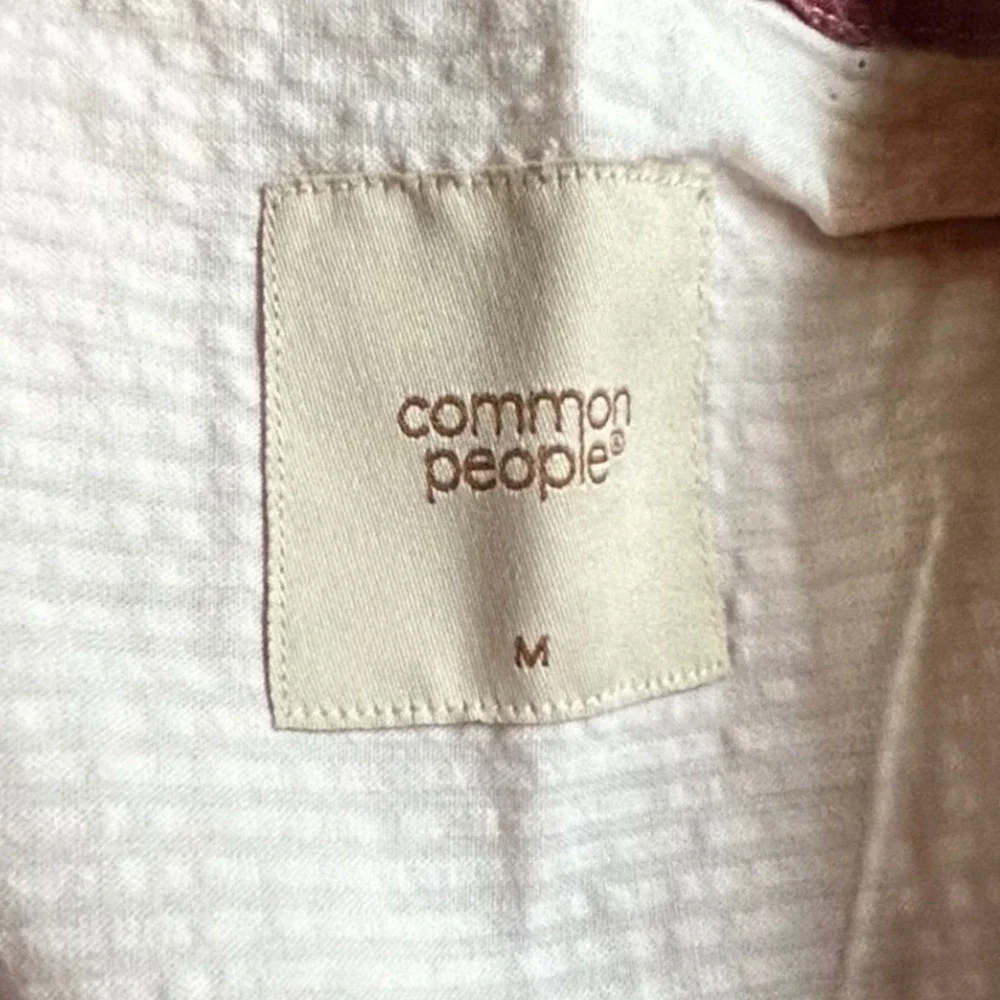 Common People Mens Floral Seersucker Short Sleeve Button Down Shirt Medium NWT